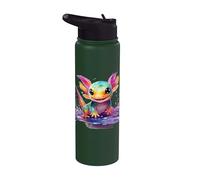 Mercancía colorida del axolotl con los chapoteos del color Stainless Steel Insulated Water Bottle