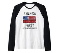 Mercancía estadounidense vintage de The America Party con un 80% de descuento Camiseta Manga Raglan