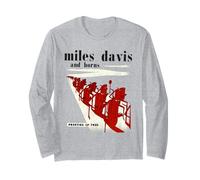 Mercancía Oficial de Miles Davis Jazz Icon - Y Cuernos Manga Larga
