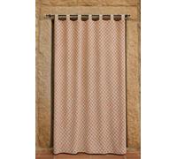 Mercatienda Cortina de Calle alpujarreña antimoscas 140x260 cm con Trabillas - Tejido Jacquard Rombos Rojos - Estilo rústico Tradicional - Hecha en España
