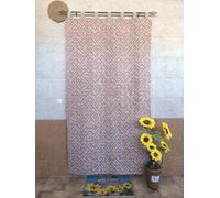 Mercatienda Cortinas Puerta Exterior Calle de Travilla - Auténtica Alpujarra Jacquard -140x260cm - Máxima Resistencia y confeccionada en España.- Mosaico en (Rojo)