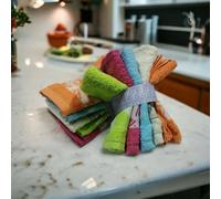 Mercatienda.es Paños de Cocina de Algodón 100% - 45cm x 45cm - Diseños Bordados de Frutas - Hechos en Portugal - Variedad de Colores (Pack de 10)