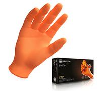 MERCATOR GoGrip Guantes de Nitrilo Naranja Talla XL - 500 unidades GoGrip Guantes desechables de protección sin polvo Látex extrafuerte Textura de diamante Guantes de nitrilo