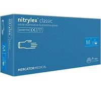 MERCATOR MEDICAL NITRYLEX CLASSIC Guantes de nitrilo, sin polvo, talla M, 1000 unidades, puntas de los dedos texturizadas, guantes desechables sin látex, guantes de nitrilo, azul