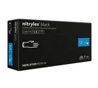 Mercator Medical Guantes desechables de nitrilo Nitrylex Black – sin talco, negro mate, M, 100 uds