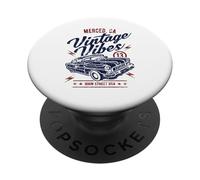 Merced CA Vintage Vibes - Coche clásico con diseño Desgastado PopSockets PopGrip Adhesivo