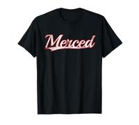 Merced California San Joaquin Vintage Varsity Distressed Camiseta