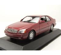 Mercedes 600 Sec Coupé 1992 Rojo Metálico Coche a Escala 1:43 Maxichamps