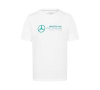 Mercedes AMG Petronas Camiseta de Hombre F1 con Gran Logo del Equipo en 3D - Blanco - Tamaño: XL