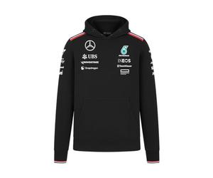 Mercedes AMG Petronas Sudadera con Capucha para Hombre F1 Team 2024 - Negro - Tamaño: XL