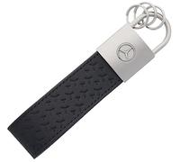 Mercedes-Benz Collection - Llavero de piel auténtica, diseño de estrellas, color negro