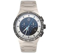 Mercedes-Benz - Cronógrafo para Hombre, colección Motorsports, Acero Inoxidable/Carbono, Movimiento de Cuarzo Suizo, Resistente al Agua 10 ATM, 44 mm, Plata/Negro/Azul