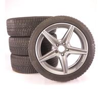 Mercedes-Benz Juego completo de ruedas de invierno de aleación de 18 pulgadas con neumáticos Continental para Clase C 205, original Mercedes-AMG A2054011100 VE-ZB