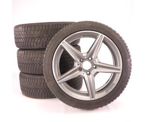 Mercedes-Benz Juego completo de ruedas de invierno de aleación de 18 pulgadas con neumáticos Continental para Clase C 205, original Mercedes-AMG A2054011100 VE-ZB