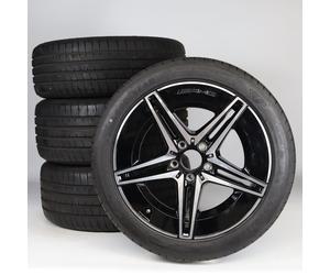Mercedes-Benz Juego completo de ruedas de verano de aleación de 18 pulgadas con neumáticos Goodyear para Clase C 206, original Mercedes-AMG A2064017600 VF-ZA