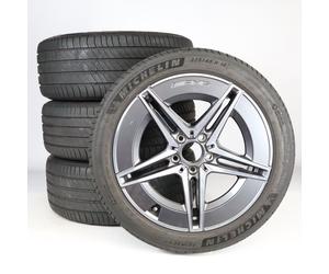 Mercedes-Benz Juego completo de ruedas de verano de aleación de 18 pulgadas con neumáticos Michelin para Clase C 206, original Mercedes-AMG A2064017600 VB-ZB