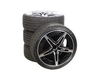 Mercedes-Benz Juego completo de ruedas de verano de aleación de 19 pulgadas con neumáticos Pirelli para Clase A 177, original Mercedes-AMG A1774014400 VA-AB
