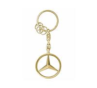 Mercedes-Benz, Llavero Bruselas, Dorado, de Zinc Fundido a presión con Varias Anillas pequeñas. Producto Oficial Collection.