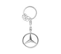 Mercedes-Benz, Llavero Bruselas, plateado, de zinc fundido a presión con varias anillas pequeñas. Producto Oficial Collection.