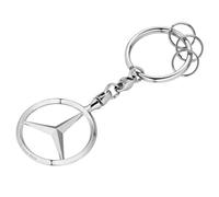 Mercedes-Benz, Llavero Bruselas, plateado, de zinc fundido a presión con varias anillas pequeñas. Producto Oficial Collection.