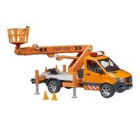 bruder 02679 - MB Sprinter con góndola y módulo de luz y sonido - 1:16 Vehículos de construcción, Furgonetas, Camiones, Trabajadores de la construcción, Juguetes a partir de 4 años