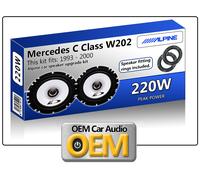 Mercedes Clase C W202 Trasero Estante Altavoces Alpine 17cm 6.5" Coche Kit 220W
