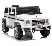 Mercedes G500 Coche Eléctrico Para Niños SUV EVA Cuero LED RC MP3 USB Blanco