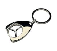 Mercedes - Llavero Original con Chip/Moneda para Carro de la Compra, Cromado