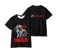 Merch 24kgoldn Better Late Than Never Tour - Camiseta de manga corta con gráfico informal, Negro, XXS