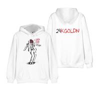 Merch 24kgoldn Better late than never Tour - Sudadera unisex de manga larga con capucha, blanco, XXL