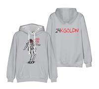 Merch 24kgoldn Better late than never Tour - Sudadera unisex de manga larga con capucha, gris, XXS