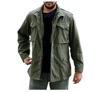 MERCH ATTIRE John Rambo M65 - Chaqueta de campo militar con múltiples bolsillos para hombre (regular, grande, alto y corto), Verde oliva, algodón, XXXL