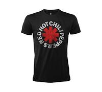 Merch Traffic Red Hot Chili Peppers Camiseta Logo Rock Music Oficial Negro Algodón Unisex Adulto Niño (M)