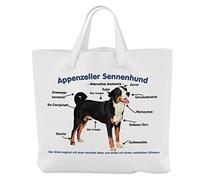 Merchandise for Fans Bolsa de la compra/playa - Diseño: perro de montaña de Appenzeller Anatomía alternativa - 01, blanco con impresión fotográfica, medium, Bolso bandolera