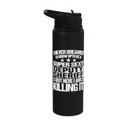 Merchandising de Deputy Sheriff - Divertido e impresionante diseño de sheriffs Stainless Steel Insulated Water Bottle