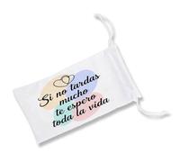 MERCHANDMANIA 1 Funda Bolsa Multiusos Frase Bonita Esperanza Amor Aniversario San Valentin Gafas Dados rol Personalizada Color