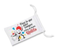 MERCHANDMANIA 1 Funda Bolsa Multiusos Frase Graciosa Buen Rollo Positivo Alegria Gafas Dados rol Personalizada Color