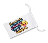MERCHANDMANIA 1 Funda Bolsa Multiusos Frase Graciosa Mal Dia depresión Mental Chiste Gafas Dados rol Personalizada Color