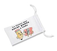 MERCHANDMANIA 1 Funda Bolsa Multiusos Frase Graciosa Novios Pareja Amistad Chiste Gafas Dados rol Personalizada Color