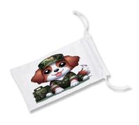 MERCHANDMANIA 1 Funda Bolsa Multiusos Perro Soldado profesion Militar Defensa Gafas Dados rol Personalizada Color