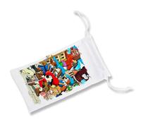 MERCHANDMANIA 1 Funda Bolsa Multiusos Serie Dibujos niños Retro Cartoon Perros Fantasia Medieval Gafas Dados rol Personalizada Color