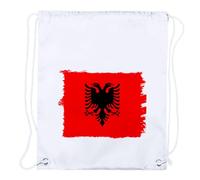 MERCHANDMANIA 1 Mochila DE Cuerdas Bandera Albania Pais Gobierno albanés Playa Piscina Picnic Excursion Personalizada