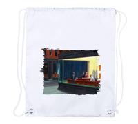 MERCHANDMANIA 1 Mochila de Cuerdas Cuadro Arte Edward Hopper, Noctámbulos Playa Piscina Picnic Excursion Personalizada