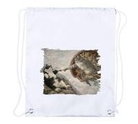 MERCHANDMANIA 1 Mochila de Cuerdas Cuadro Arte el creador Gatos Meme Parodia Risa Playa Piscina Picnic Excursion Personalizada
