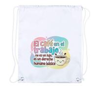 MERCHANDMANIA 1 Mochila de Cuerdas Frase Graciosa café Trabajo Laboral Chiste Playa Piscina Picnic Excursion Personalizada