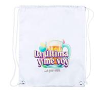 MERCHANDMANIA 1 Mochila de Cuerdas Frase Graciosa Cerveza Bebida Chiste Amigos Playa Piscina Picnic Excursion Personalizada