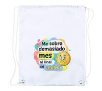 MERCHANDMANIA 1 Mochila de Cuerdas Frase Graciosa Final de Mes Dinero pobre Chiste Playa Piscina Picnic Excursion Personalizada
