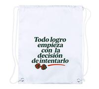 MERCHANDMANIA 1 Mochila de Cuerdas Frase motivadora Gimnasio Logro Decision Gym motivacion Playa Piscina Picnic Excursion Personalizada