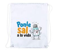 MERCHANDMANIA 1 Mochila de Cuerdas Frase motivadora Graciosa Vida Alegre Divertida Playa Piscina Picnic Excursion Personalizada