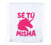 MERCHANDMANIA 1 Mochila de Cuerdas Frase motivadora se tu Misma carácter psicologia Playa Piscina Picnic Excursion Personalizada